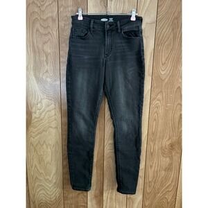 Old Navy Rockstar Super Skinny High Rise Built-In Warm Black Jeans Womens 4